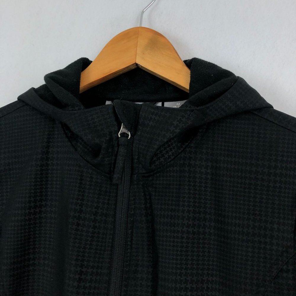 Free Tech Women's Size Medium Rich Black Print Jacket Hood Full Zip Long Sleeves - Picture 6 of 13